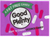 good & plenty, candy labels
